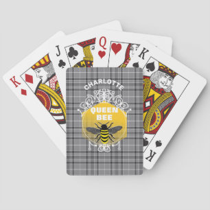 Queen Bee Funny Cute Girly Personalised Playing Cards