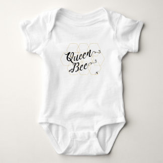 "Queen Bee" Gold Hexies & Bee Baby Bodysuit