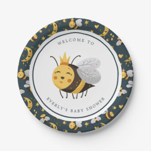 Queen Bee Honey Bee Cute Baby Shower Paper Plate