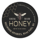 Queen Bee Honey Jar Label Local Raw Hand Bottled