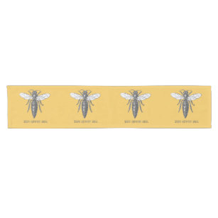 Queen Bee Illustration Bug Insect Short Table Runner