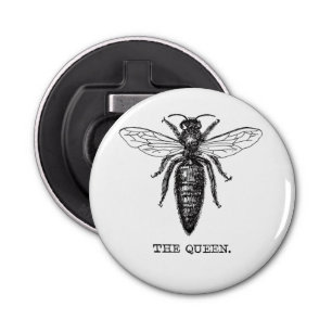 Queen Bee Illustration Classic Drawing Bottle Opener