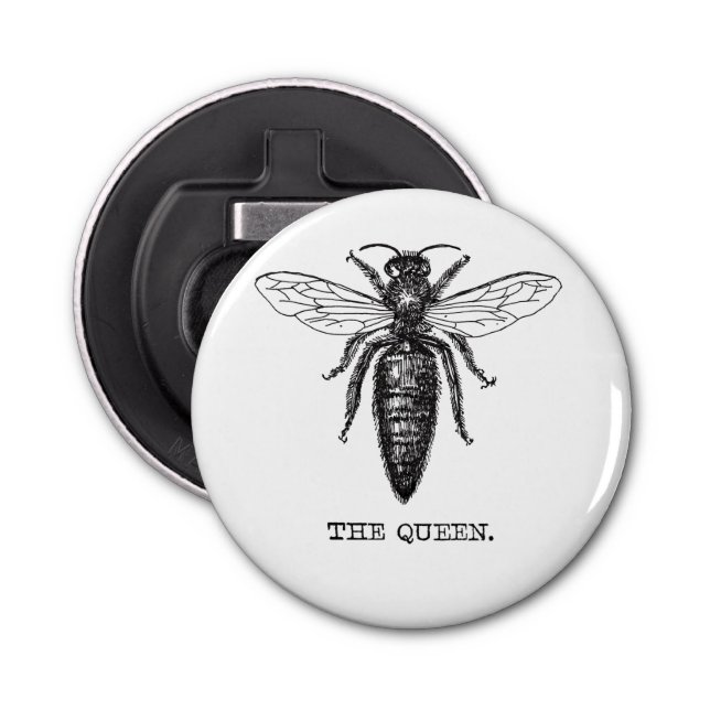 Queen Bee Illustration Classic Drawing Bottle Opener (Front)