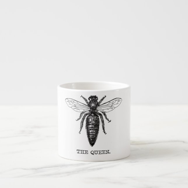 Queen Bee Illustration Classic Drawing Espresso Cup (Front)