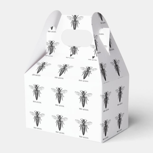 Queen Bee Illustration Classic Drawing Favour Box (Front Side)