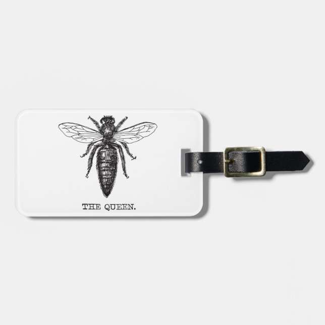 Queen Bee Illustration Classic Drawing Luggage Tag (Front Horizontal)