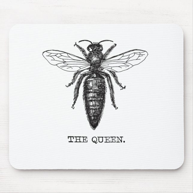 Queen Bee Illustration Classic Drawing Mouse Pad (Front)