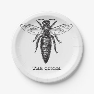 Queen Bee Illustration Classic Drawing Paper Plate