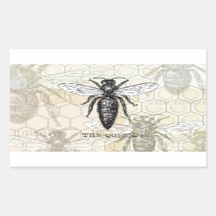 Queen Bee Insect Bees Honey Beehive Rectangular Sticker