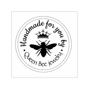queen bee logo self-inking stamp