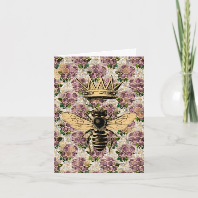 Queen Bee & Mystic Roses  Note Card (Front)