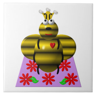 Queen Bee on a Quilt Ceramic Tile