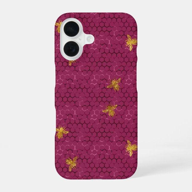 Queen Bee Pattern  iPhone 16 Case (Back)