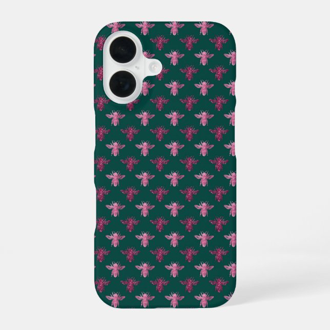 Queen Bee Pattern  iPhone 16 Case (Back)