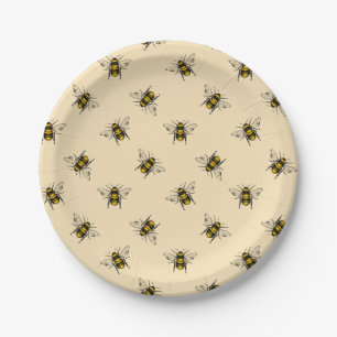 Queen Bee Pattern Paper Plate