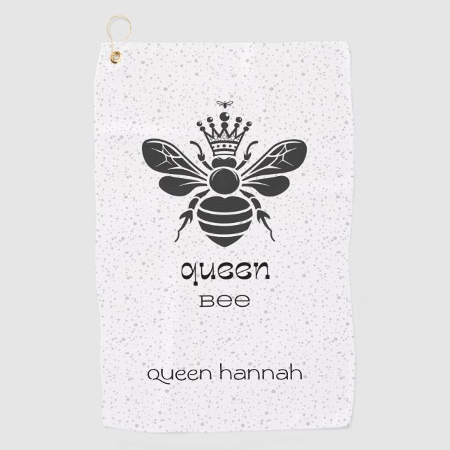"Queen Bee" Personalised  Golf Towel (Front)