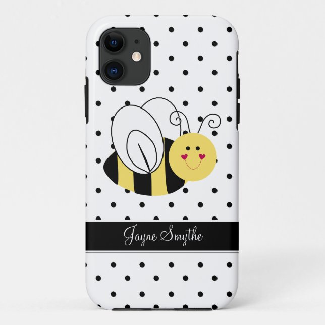 Queen Bee Polka Dot Personalised Case (Back)
