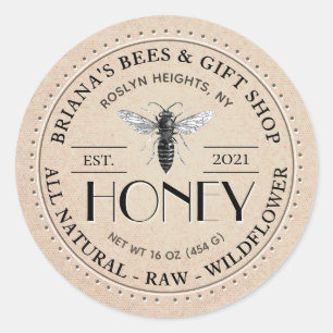 Queen Bee Raw All Natural Wildflower Honey Sticker