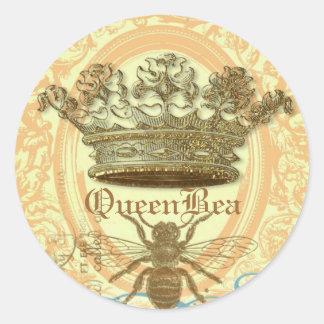 Queen Bee Round Seals or Stickers