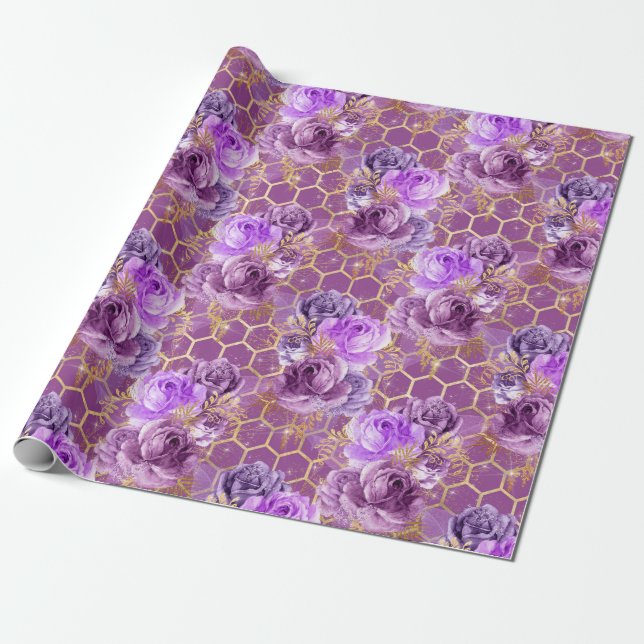Queen Bee Series Design 6 Wrapping Paper (Unrolled)