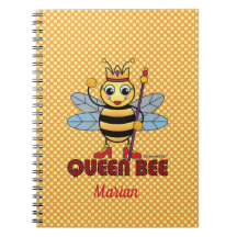 Queen Bee Spiral Lined Notebook