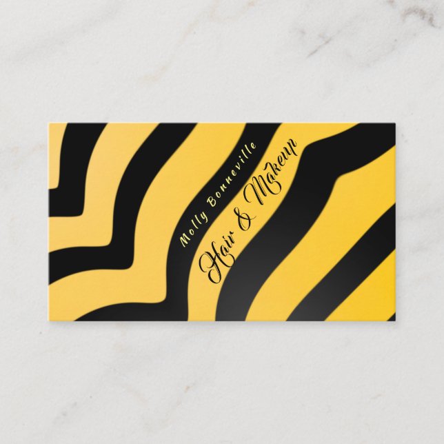 Queen Bee Stripes Yellow Black Business Card (Front)