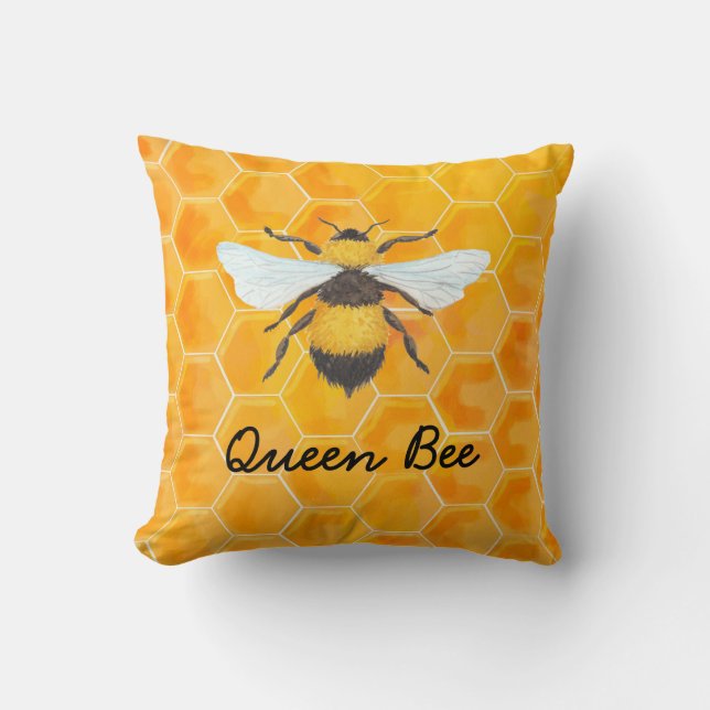Queen Bee Throw Pillow (Front)