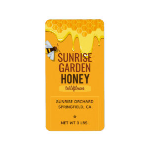Queen Bee Vertical Honey Jar Labels