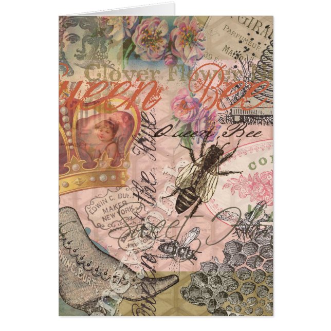 Queen Bee Vintage Beautiful Collage (Front)