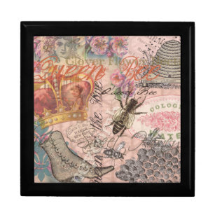 Queen Bee Vintage Beautiful Collage Gift Box