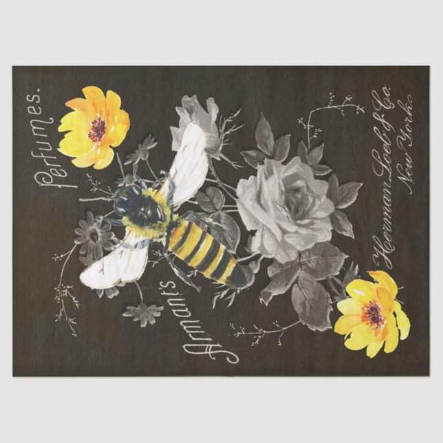 Queen Bee Vintage Ephemera Perfume Ad Tissue Paper (Front)