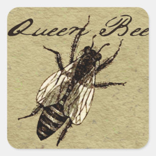 Queen Bee Wildlife Bug Insect Square Sticker
