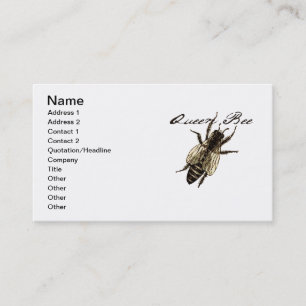 Queen Bee Wildlife Flying Bug Insect Business Card