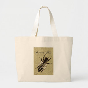 Queen Bee Wildlife Flying Bug Insect Large Tote Bag