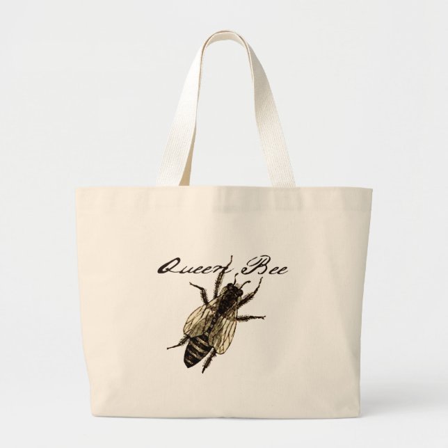 Queen Bee Wildlife Flying Bug Insect Large Tote Bag (Front)