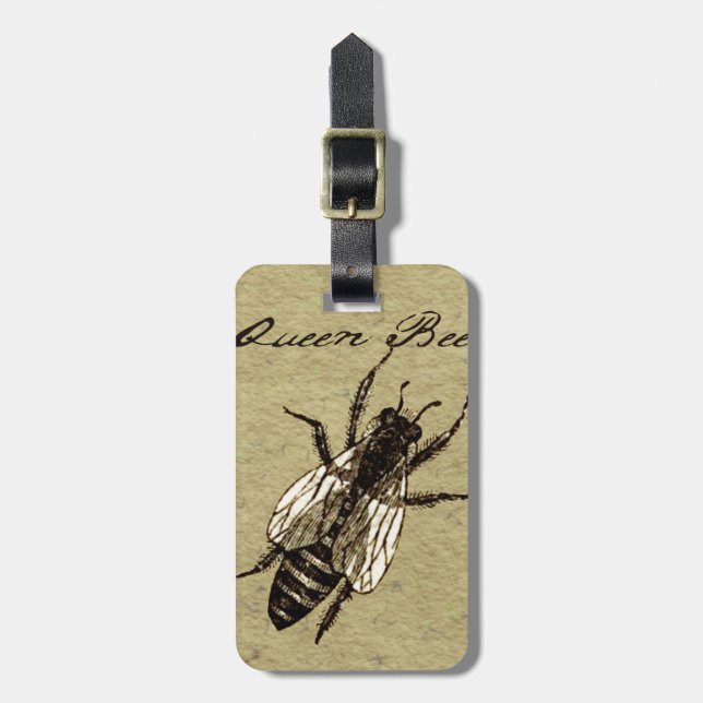 Queen Bee Wildlife Flying Bug Insect Luggage Tag (Front Vertical)