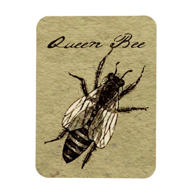 Queen Bee Wildlife Flying Bug Insect Magnet (Vertical)