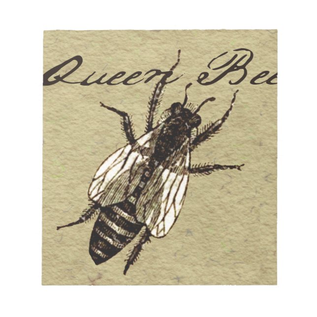 Queen Bee Wildlife Flying Bug Insect Notepad (Front)