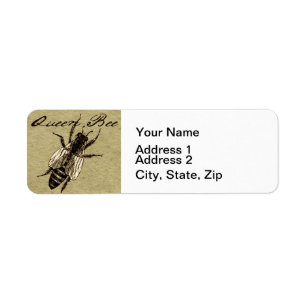 Queen Bee Wildlife Flying Bug Insect Return Address Label