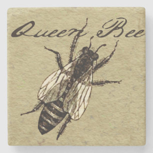 Queen Bee Wildlife Flying Bug Insect Stone Coaster