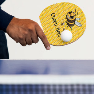 Queen Bee with a Sweet Swat Ping Pong Paddle