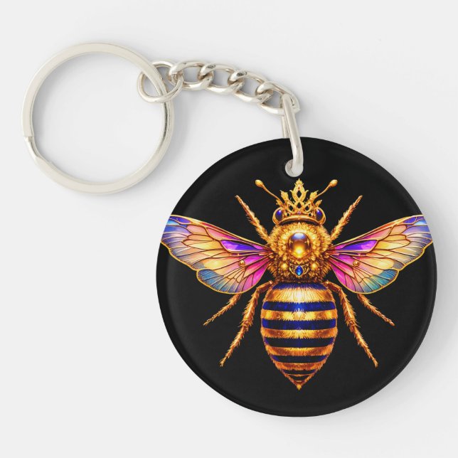 Queen Bee With Crown Key Ring (Front)
