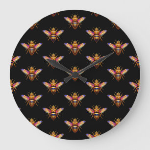 Queen Bee With Crown Large Clock