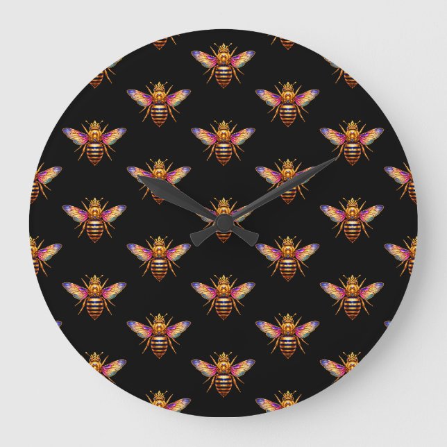 Queen Bee With Crown Large Clock (Front)