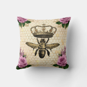 Queen bee with Pink Florals Cushion