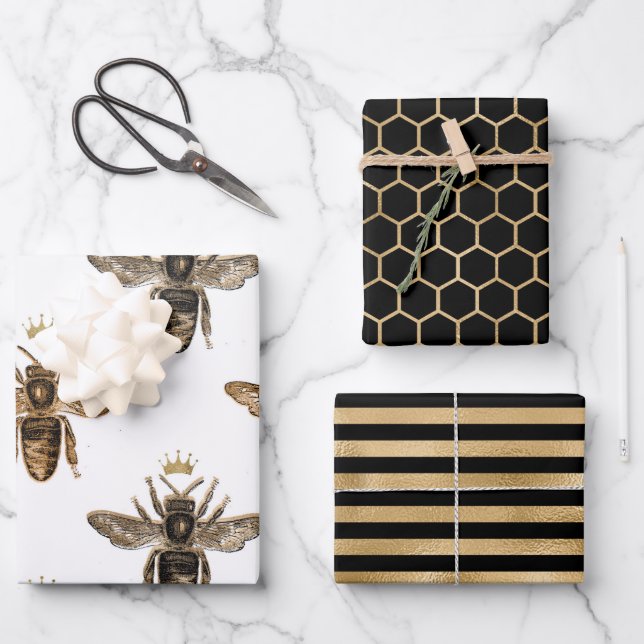 Queen Bee Wrapping Paper Sheets (Front)