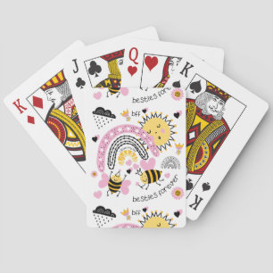 Queen Bees Best Friends Forever Cute BFF Girls Playing Cards