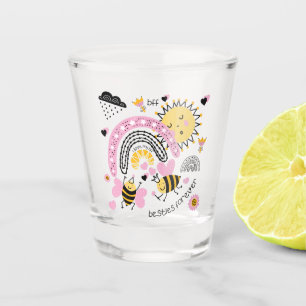 Queen Bees Best Friends Forever Cute BFF Girls Shot Glass