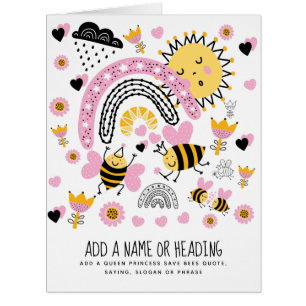 Queen BEES Cute BFF, Baby Girl, Girly Gifts Pink