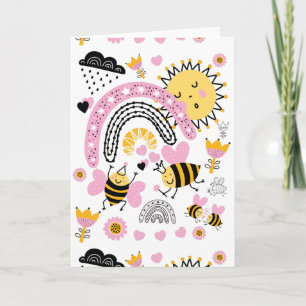 Queen BEES Cute BFF, Baby Girl, Girly Gifts Pink Card